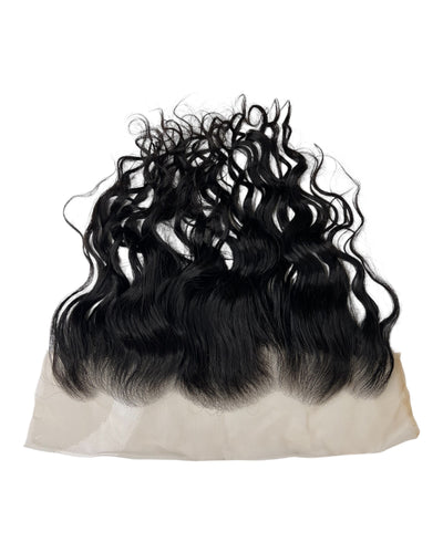 Lace Frontale Raw Hair Bouclée Brun Foncé #1B - 13x4 16 Pouces