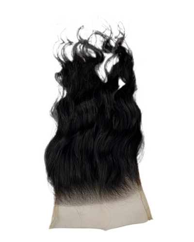 Closure HD Raw Hair Ondulée Brun Foncé #1B - 6x6 16 Pouces