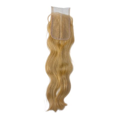 Closure HD Raw Hair Ondulée Blond Miel #27 - 4x4 16 Pouces
