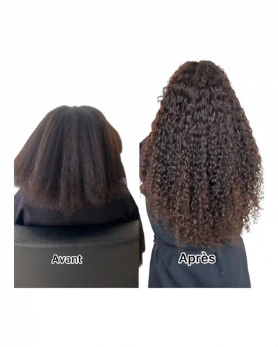 Extensions Cheveux Bouclés (Avant & Après) - NahaHair – Châtain Foncé #2, 100 % cheveux humains, texture naturelle