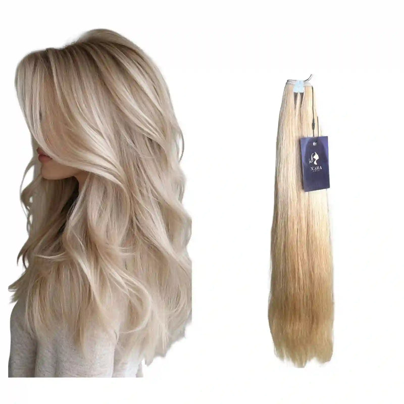 Extensions cheveux lisses blond platine 613 Raw Hair naturel 100% bundle