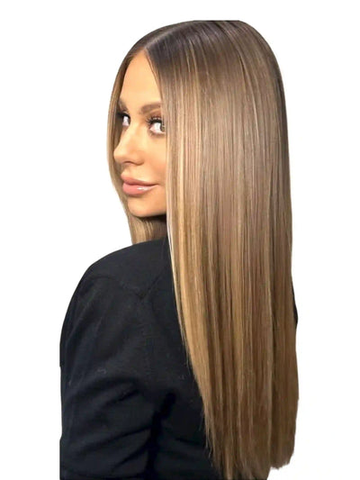 Extensions Cheveux Lisses NahaHair – Blond Miel Vénitienne #18, texture naturelle premium