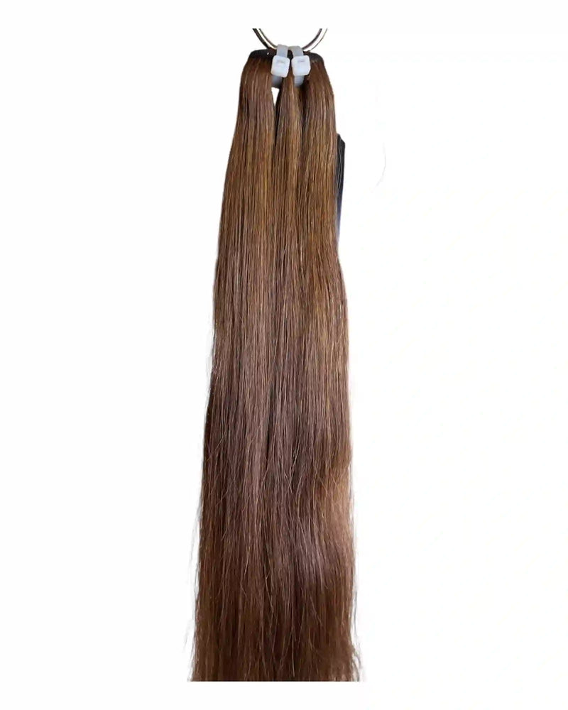Extensions Cheveux Lisses NahaHair – Brown #4, 100 % cheveux humains, texture premium