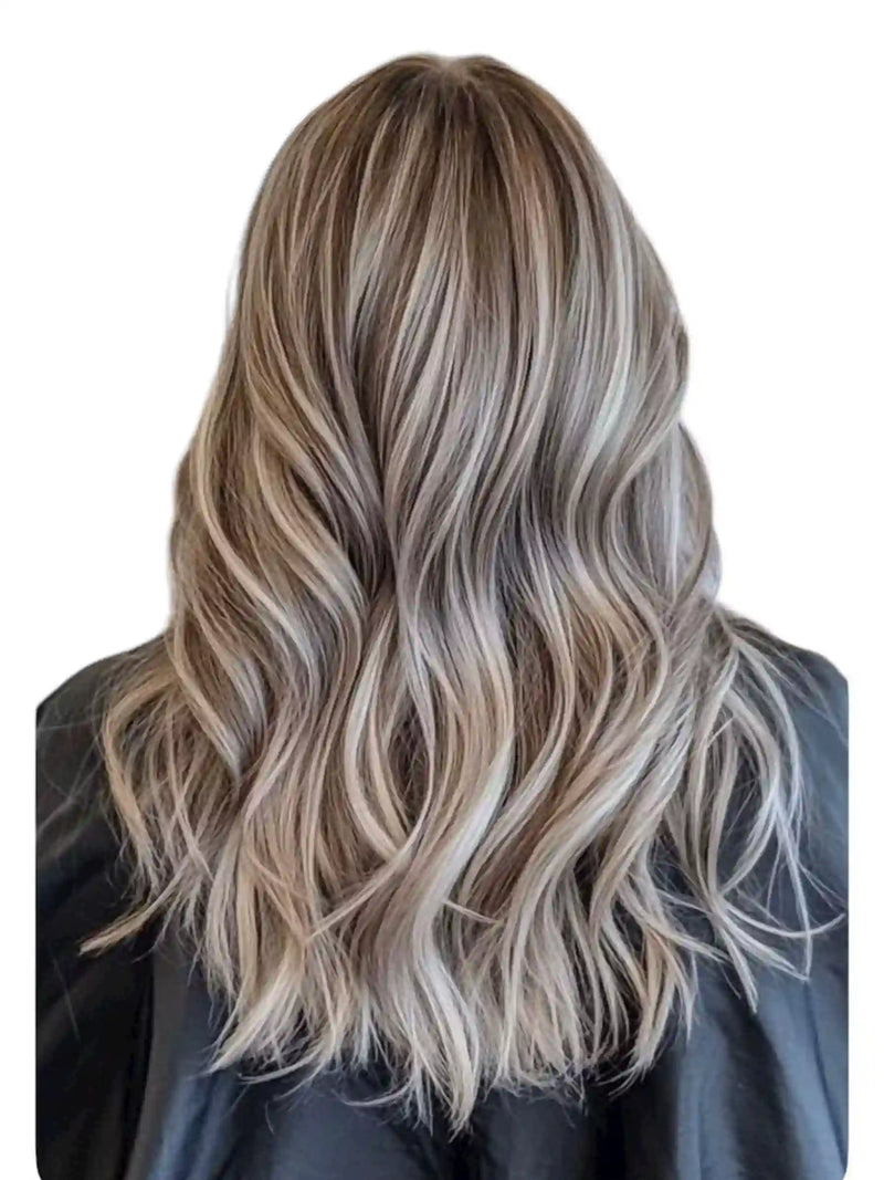 Extensions Cheveux Lisses NahaHair – Châtain Très Clair Blond Cendré #4/60, effet balayage naturel