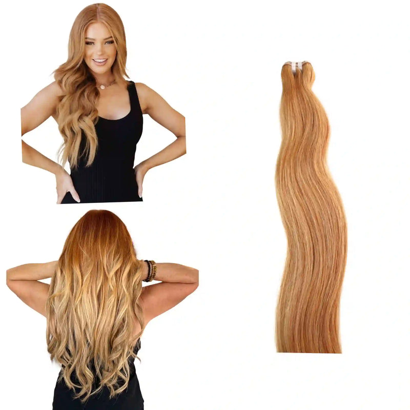 Extensions Cheveux Lisses NahaHair – Roux #27, 100 % cheveux humains-à la brésilienne, texture premium-Paris-Salon de provinces