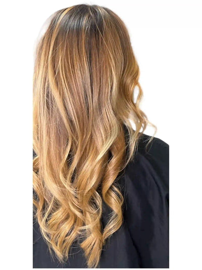 Résultat extensions ondulées blond miel 18 look bohème chic ensoleillé