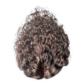 Volumateur topper 4x4 bouclé Cheveux Bruts 100% naturels. Volume instantané au sommet, solution alopécie, dentelle invisible. Durée 3-5 ans. France.
