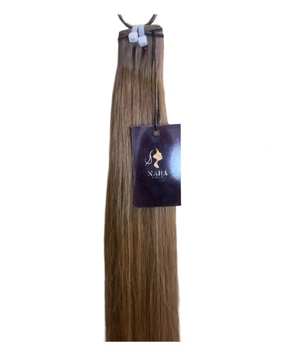 Texture extensions cheveux lisses brun méché - Cheveux humains naturels qualité premium - NahaHair