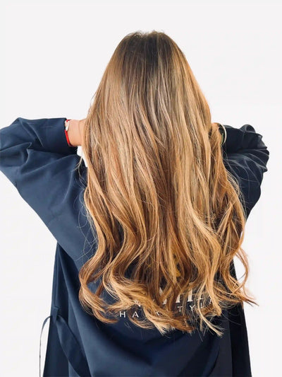 Texture extensions cheveux lisses méché marron clair blond - Cheveux humains naturels - NahaHair France