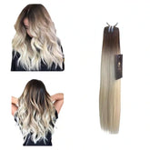Extensions Cheveux Lisses – Tie and Dye #2/60 Châtain Clair & Blond