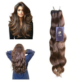 Extensions Cheveux Ondulés NahaHair – Bruns #4, 100 % cheveux humains, texture naturelle