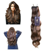 Extensions Cheveux Ondulés NahaHair – Bruns #4, 100 % cheveux humains, texture naturelle