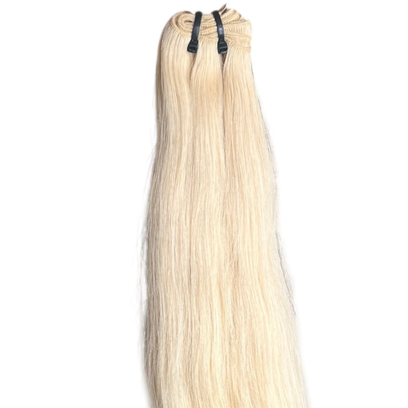 Extensions Cheveux Ondulés NahaHair – Blond Très Clair #613, 100 % cheveux humains, texture naturelle