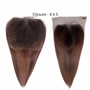 Closure 4x5 - Lisse châtain clair #6 - 18 Pouces - Raw Hair 100% Naturel