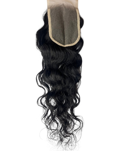 Closure HD Raw Hair Bouclée Brun Foncé #1B - 5x5 18 Pouces