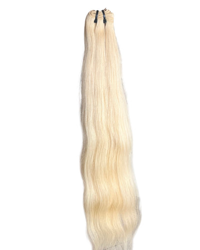 Extensions Cheveux Ondulés NahaHair – Blond Très Clair #613, 100 % cheveux humains, texture naturelle