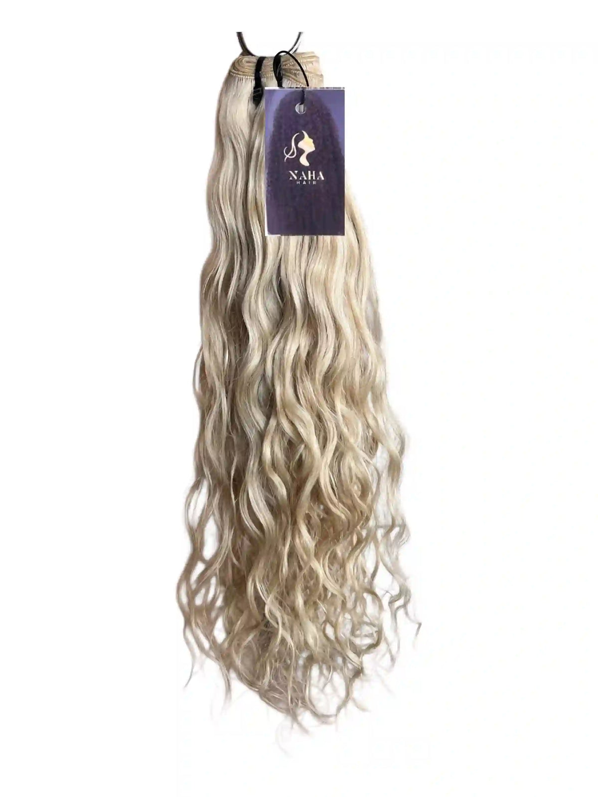 Extensions Cheveux Bouclés NahaHair – Blond #613, 100 % cheveux humains, texture naturelle