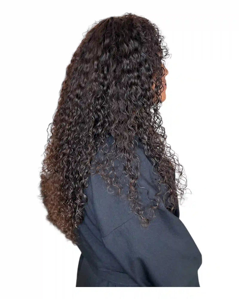 Extensions Cheveux Bouclés NahaHair – Châtain Foncé #2, 100 % cheveux humains, texture naturelle