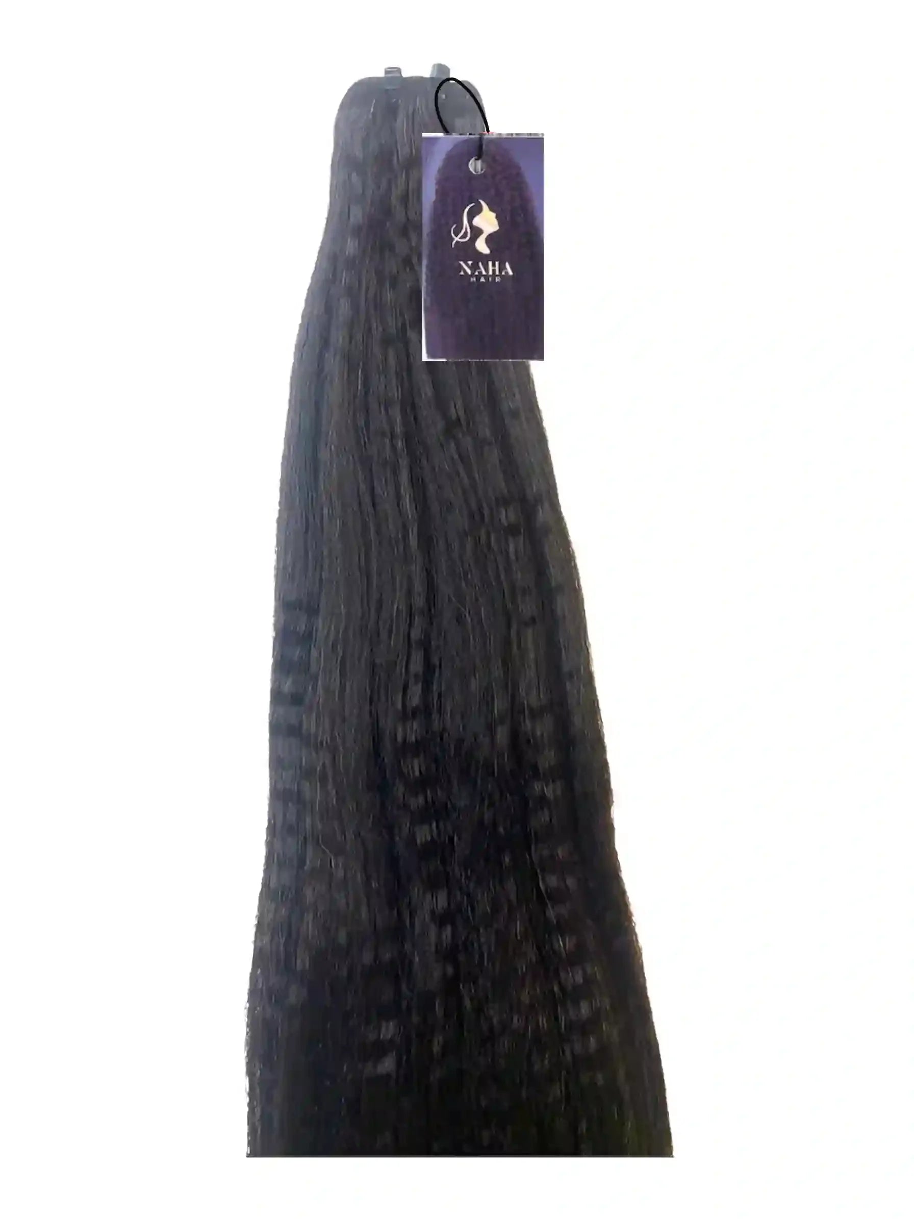 Extensions Cheveux Kinky Crépus NahaHair – Brun Foncé #1B, 100% cheveux humains Raw Hair, texture afro naturelle
