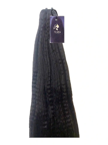 Extensions Cheveux Kinky Crépus NahaHair – Brun Foncé #1B, 100% cheveux humains Raw Hair, texture afro naturelle
