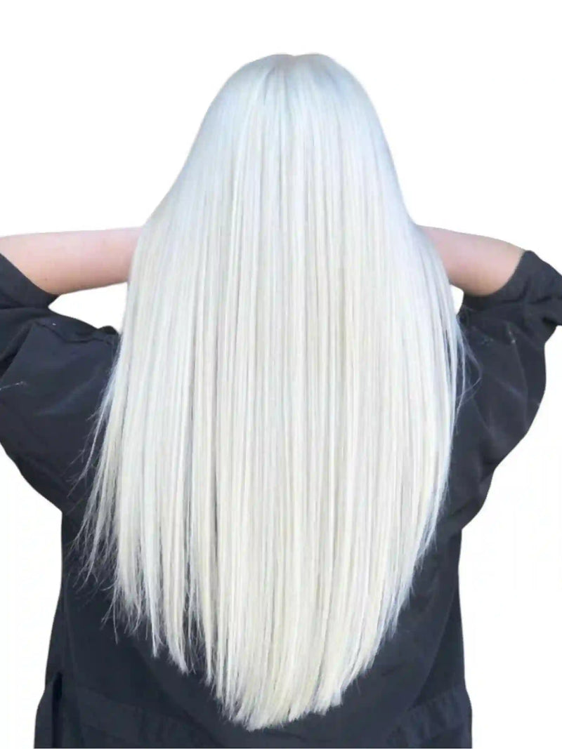 Extensions Cheveux Lisses NahaHair – Blond/Blanc #60, 100 % cheveux humains, texture premium