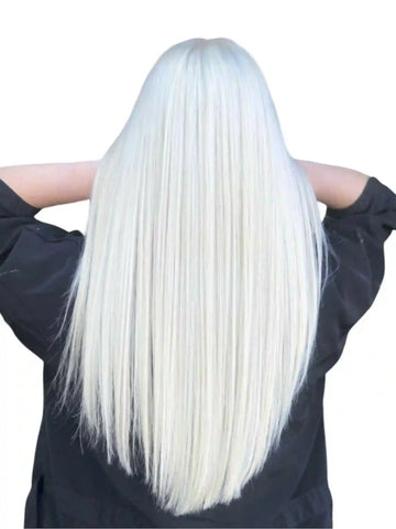 Extensions Cheveux Lisses NahaHair – Blond/Blanc #60, 100 % cheveux humains, texture premium
