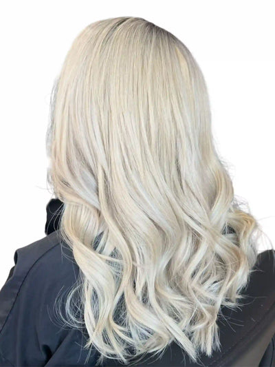 Extensions Cheveux Lisses NahaHair – Blond/Blanc #60, 100 % cheveux humains, texture premium