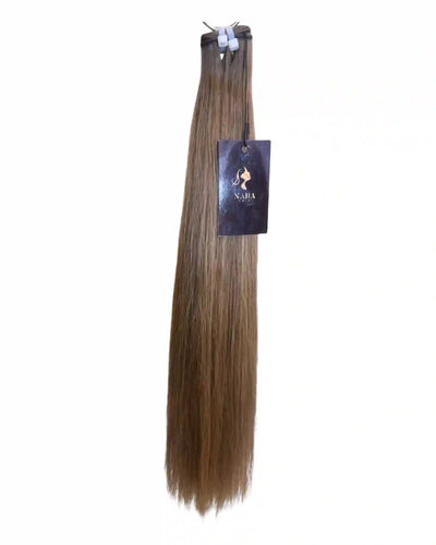 Texture extensions cheveux lisses brun méché - Cheveux humains naturels qualité premium - NahaHair