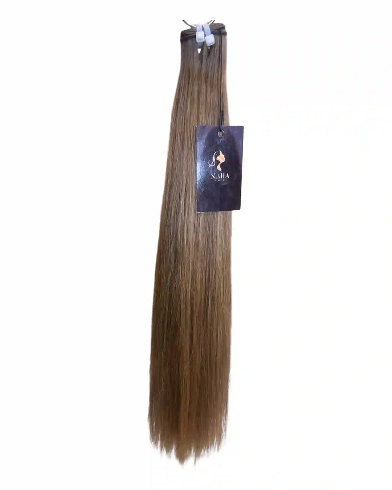 Texture extensions cheveux lisses brun méché - Cheveux humains naturels qualité premium - NahaHair