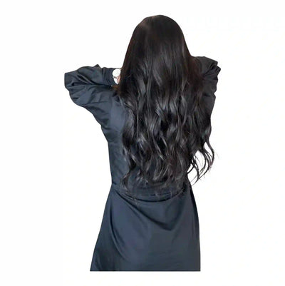 Extensions Cheveux Ondulés NahaHair – Brun Foncé #1B, 100 % cheveux humains, texture naturelle - Nahahair, Salon de provence - France