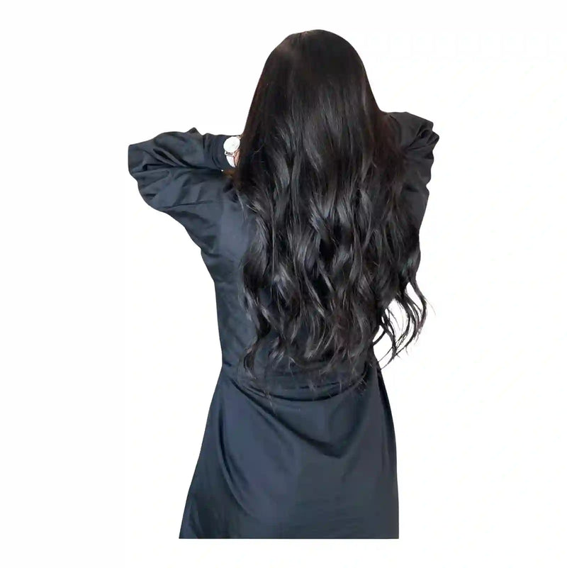 Extensions Cheveux Ondulés NahaHair – Brun Foncé #1B, 100 % cheveux humains, texture naturelle - Nahahair, Salon de provence - France