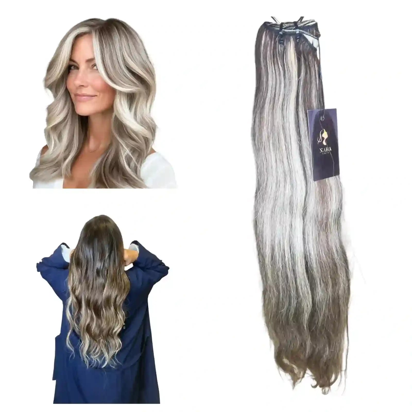 Extensions Cheveux Ondulés NahaHair – Méché #2613, 100 % cheveux humains, texture naturelle