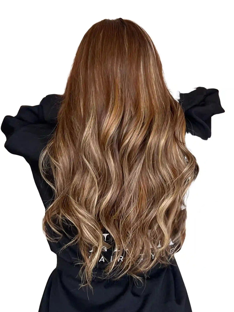 Extensions Cheveux Ondulés NahaHair – Méché #4/613, 100 % cheveux humains, texture naturelle