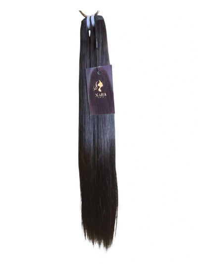 Extensions Cheveux Lisses NahaHair – Brun Foncé #1B, 100 % cheveux humains, texture premium