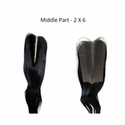 Middle Part HD 2x6 - Lisse Brun  #1 - 18 Pouces - Raw Hair 100% Naturel