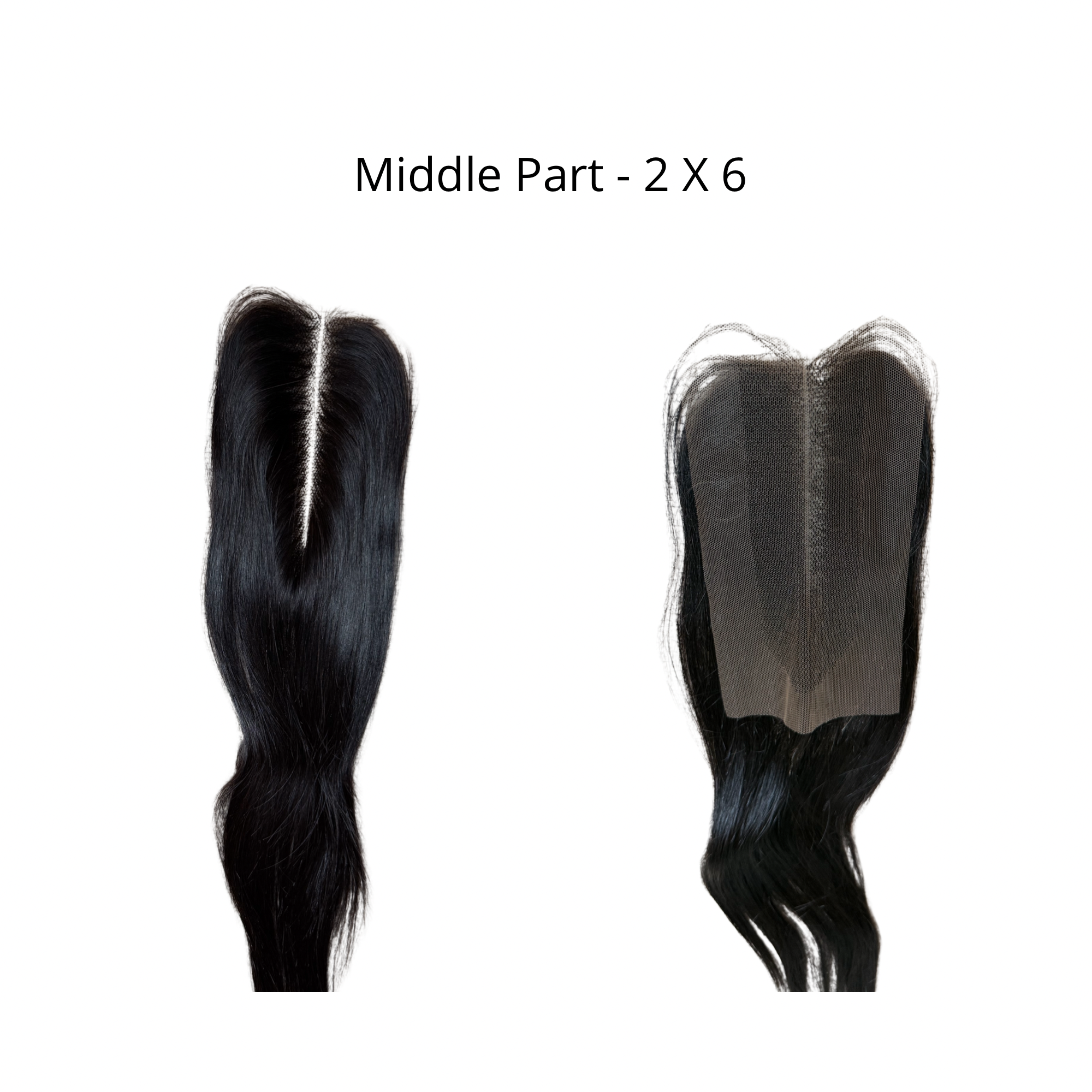 Middle Part HD 2x6 - Lisse Brun  #1 - 18 Pouces - Raw Hair 100% Naturel