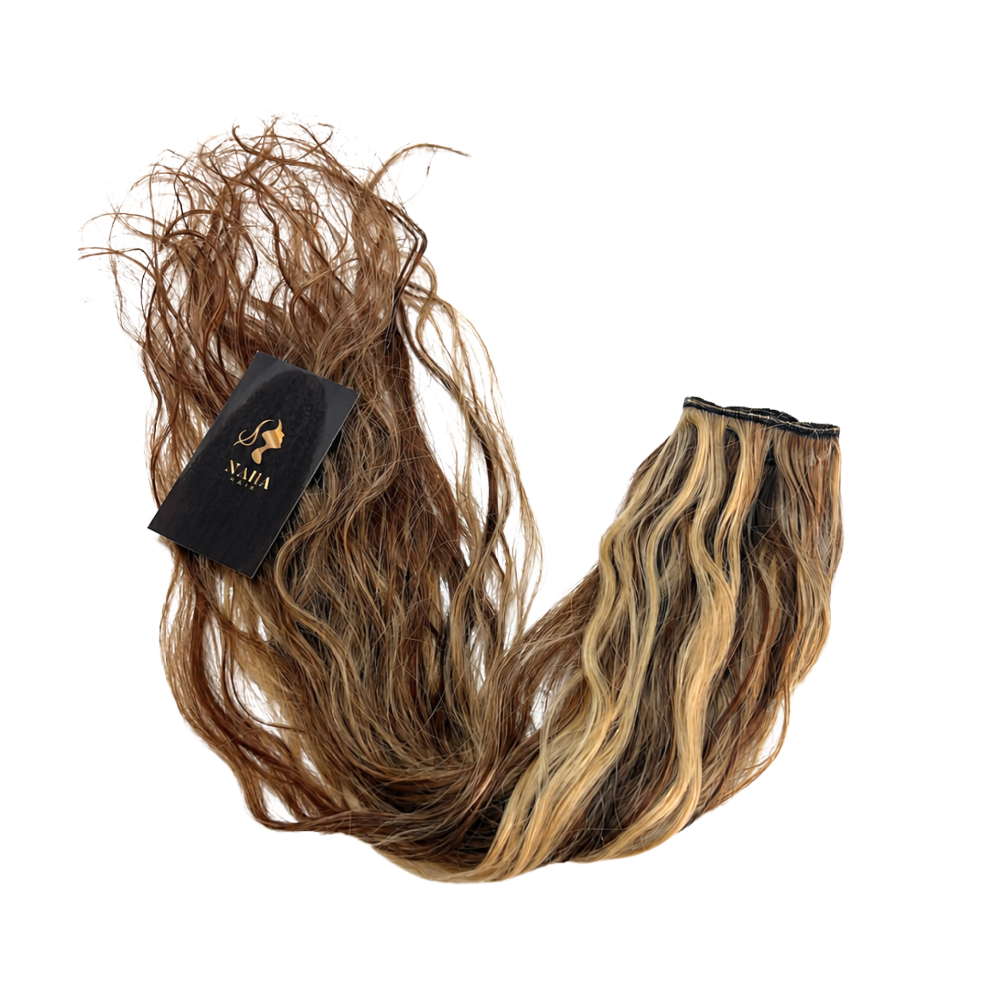 Raw Hair Ondulées Méchées – Châtain clair & Blond Platine #4/613