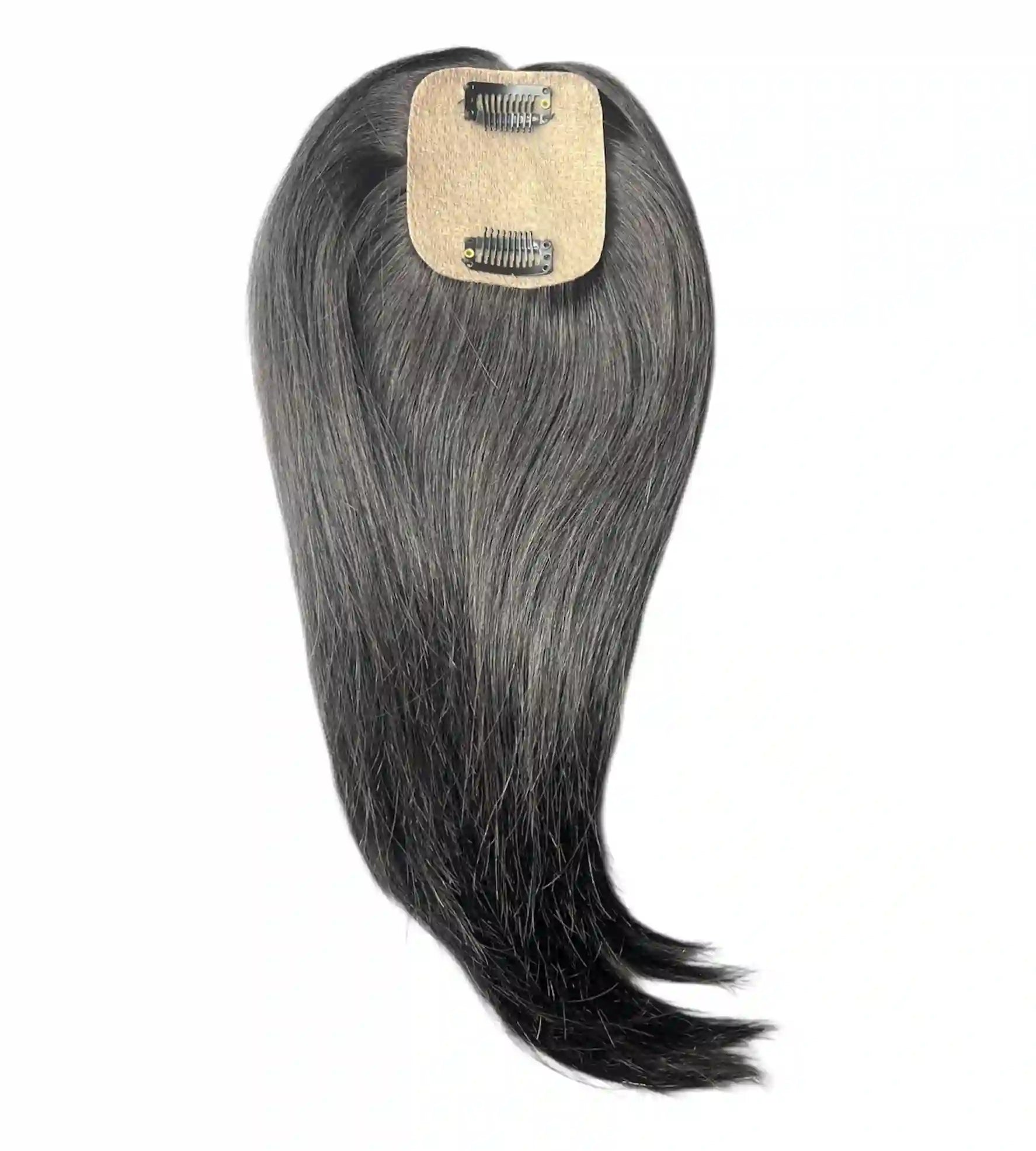 Volumateur topper 2x4 lisse Cheveux Bruts 100% naturels. Format mini ultra-discret, volume instantané, raie centrale fine. Durée 3-5 ans. France.