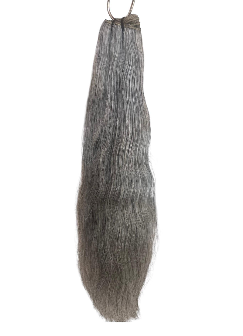 Extensions Cheveux Ondulés NahaHair – Poivre et Sel #K01, texture naturelle premium