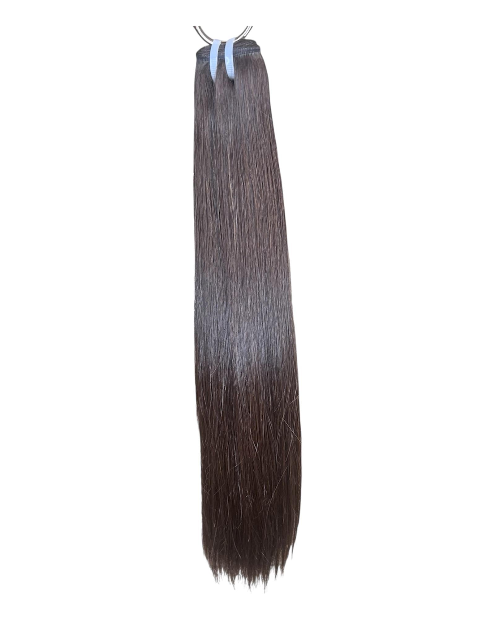 Extensions Cheveux Lisses NahaHair – Châtain #2, texture naturelle premium